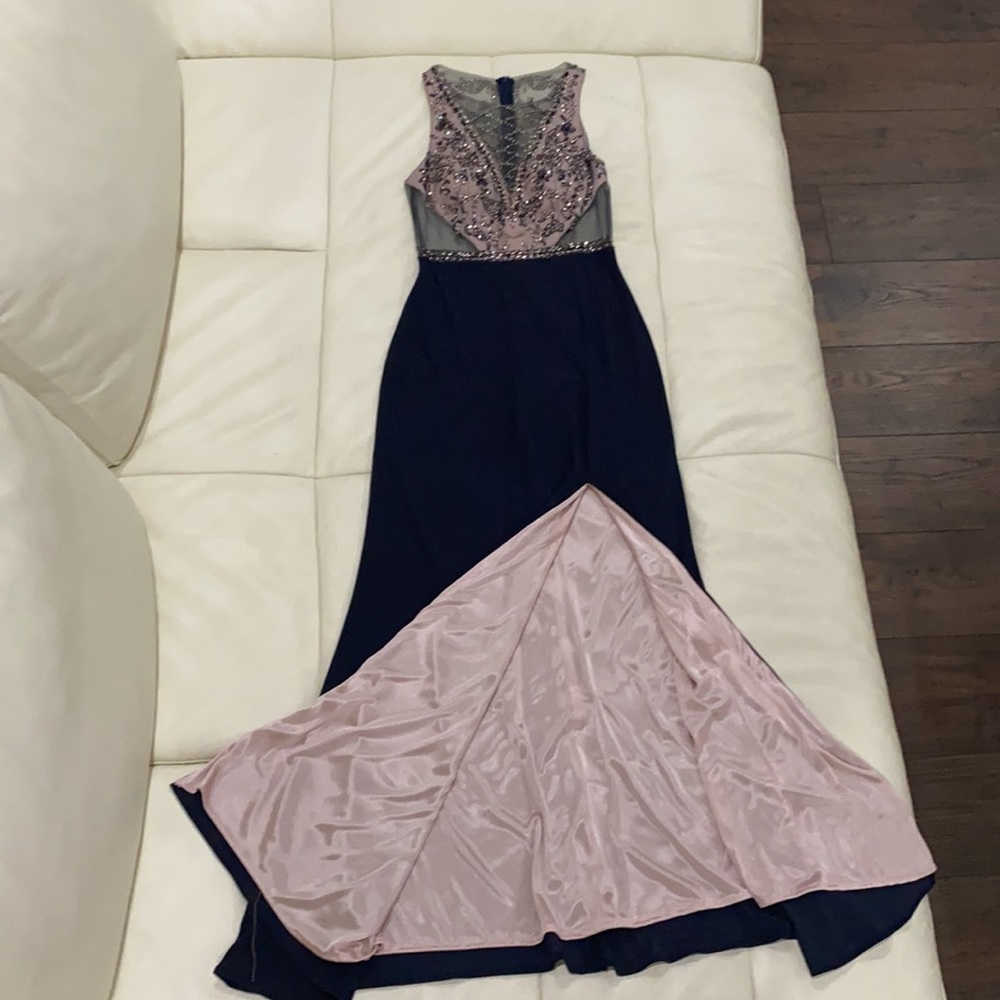 Floor length gown Navy blue size 4 - Picture 5 of 12